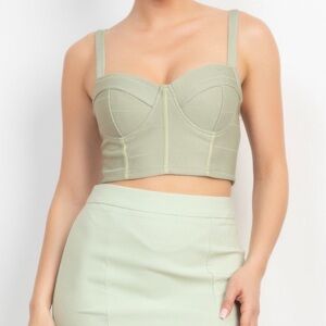 Line Detailed Bustier Tank Top